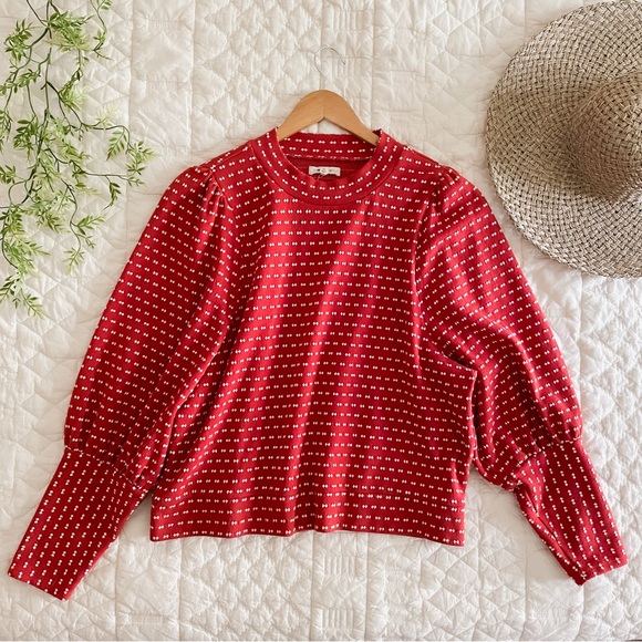 Madewell Puff Sleeve Mockneck Top - Picture 2 of 6